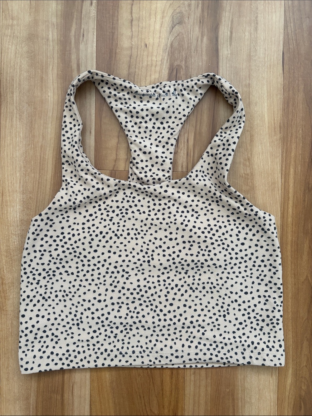 Abercrombie & Fitch Beige Polka Dot Racerback Athletic Top